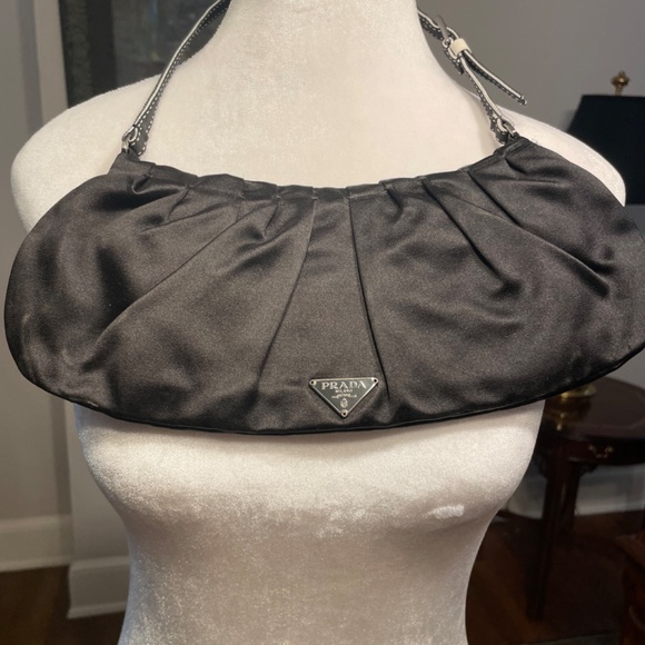 Prada Silk & Leather Bag 12"X5" - Picture 5 of 8